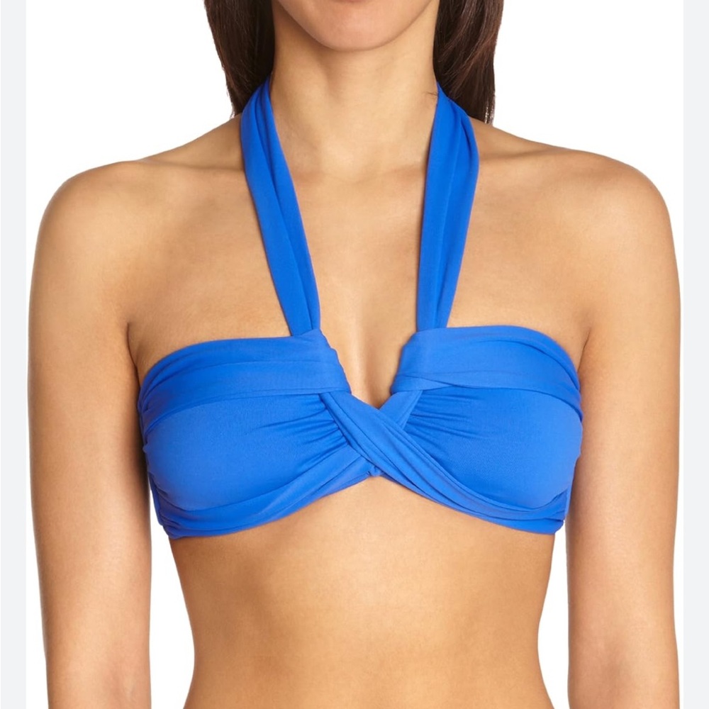 Seafolly Australia Blue Halter Bandeau Bikini Top
